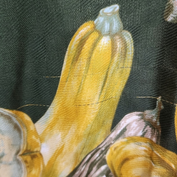 Vintage Italian Scarf | Harvest Print | Large Square Polyester Wrap - Picture 3 of 9